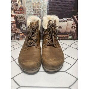 Dansko Bailee Brown Leather Lace Up Clog Boot EU 42